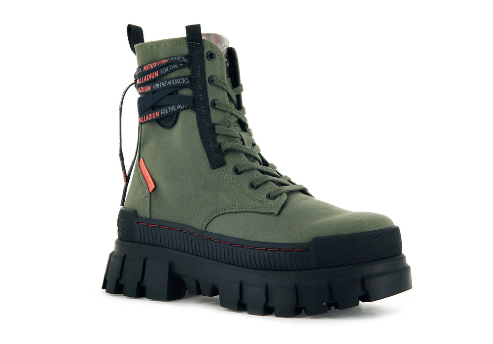 Zapatos Altas Palladium REVOLT BOOT TX Mujer Verde Oliva | Costa Rica-36287